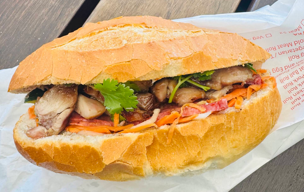Banh mi roll with fresh fillings
